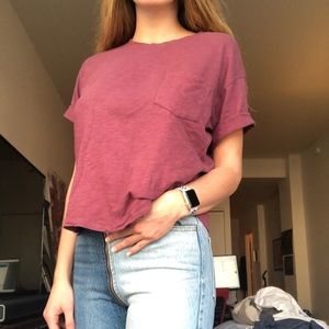 Madewell Mauve Pocketed T Shirt- M